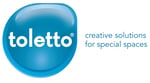Toletto® Logo 3D blauw + Payoff